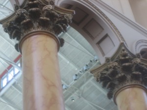 The tops of the Corinthian columns